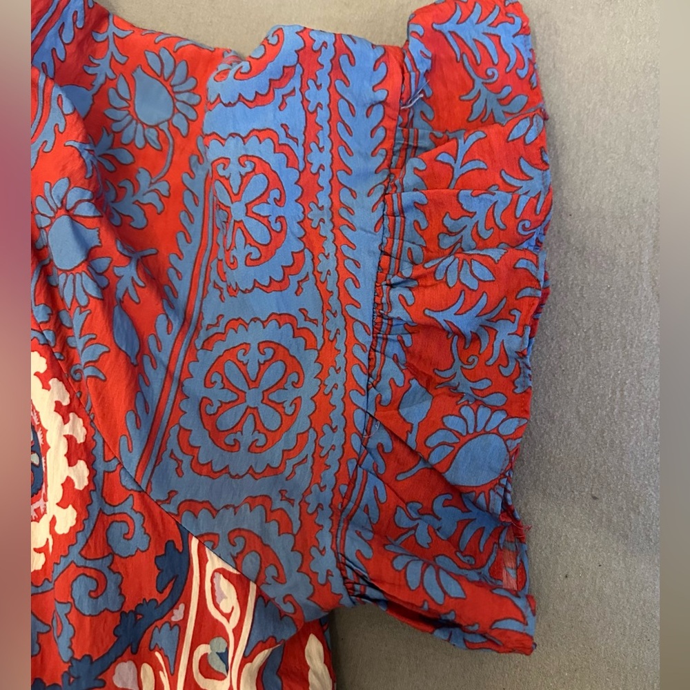 Anthropologie - Ruffle Sleeve Maxi Dress Size L - Picture 6 of 11